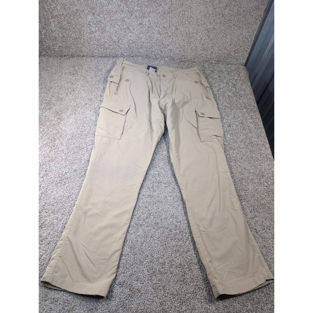 Clothing Arts Pick-Pocket Proof P^cubed Mens Cargo Travel Pants Tan‎ 36x30 Nylon
